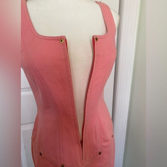 90s Anne Klein Sample Dress Bubble Gum Pink Dress - Picture 8 of 13